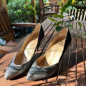 Vintage Charles Jourdan Silver Heels